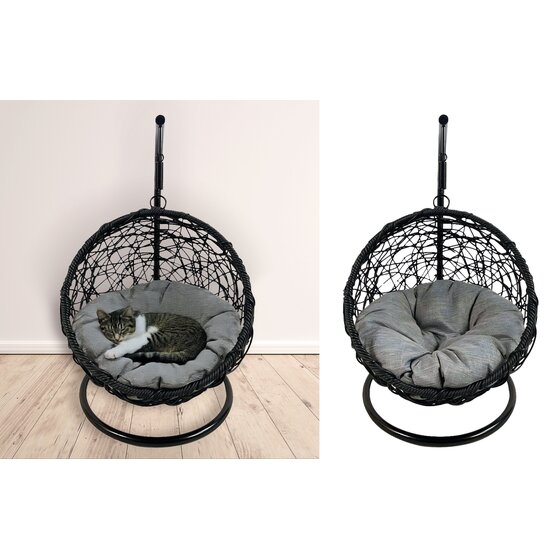 Katzen Hängesessel 45x60x75cm schwarz
