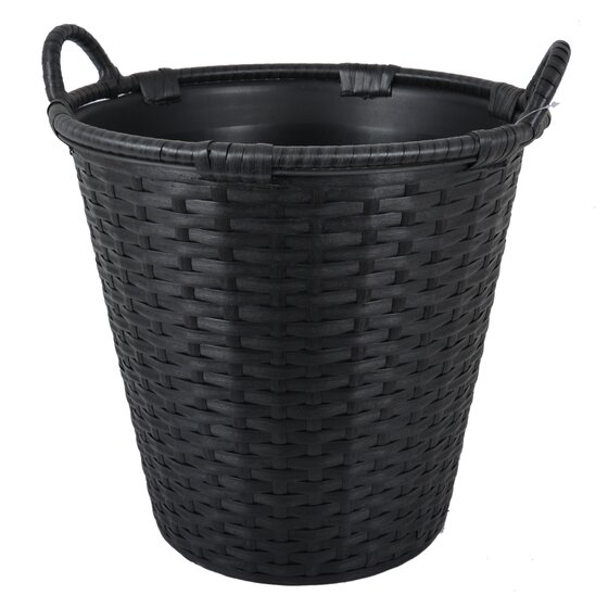 Kaminholz-Korb Polyrattan, 42x42x39cm, dunkel grau