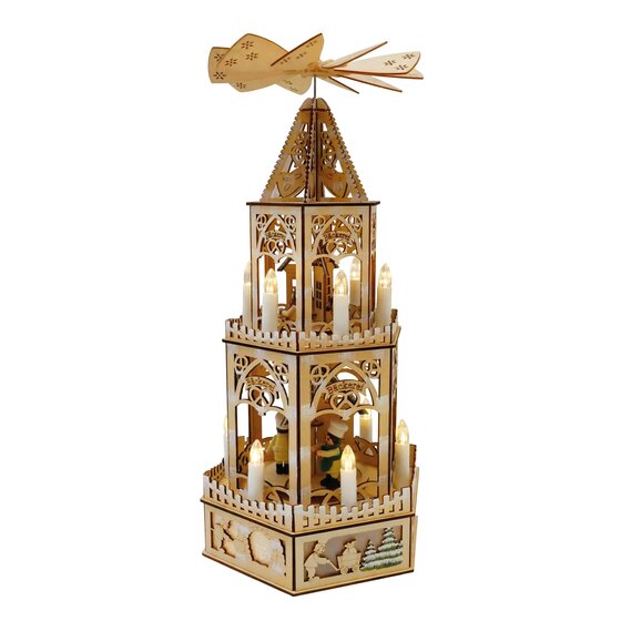 LED-Weihnachtspyramide mit Motor 24x20,5x48cm, Dop
